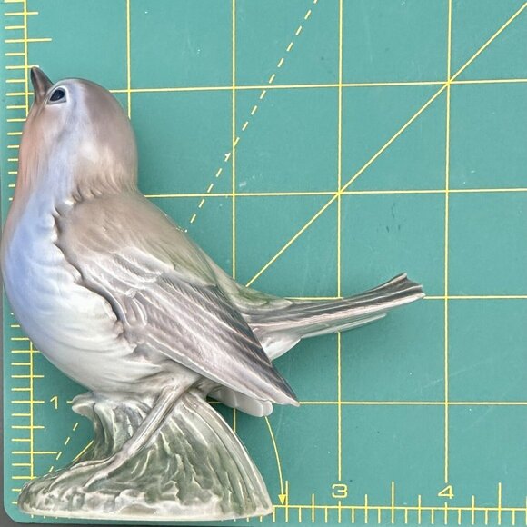 Robin Bird On Branch Dahl Jensen Copenhagen Porcelain Sculpture Figure NR. 1280 - Picture 10 of 16